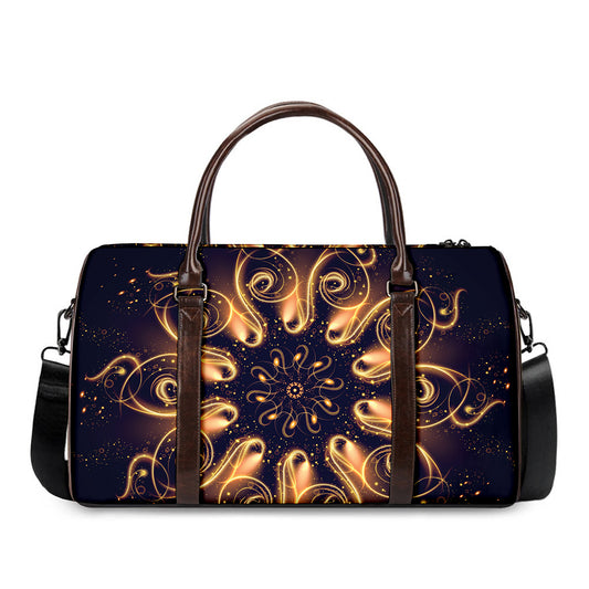 Light Fractal Print Duffle Bag