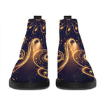 Light Fractal Print Flat Ankle Boots