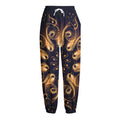Light Fractal Print Fleece Lined Knit Pants