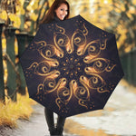 Light Fractal Print Foldable Umbrella