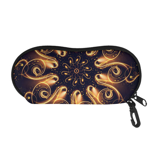 Light Fractal Print Glasses Case