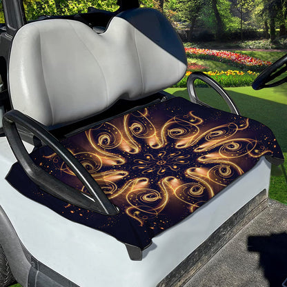 Light Fractal Print Golf Cart Seat Cover
