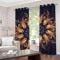 Light Fractal Print Grommet Curtains