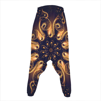 Light Fractal Print Hammer Pants