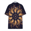 Light Fractal Print Hawaiian Shirt