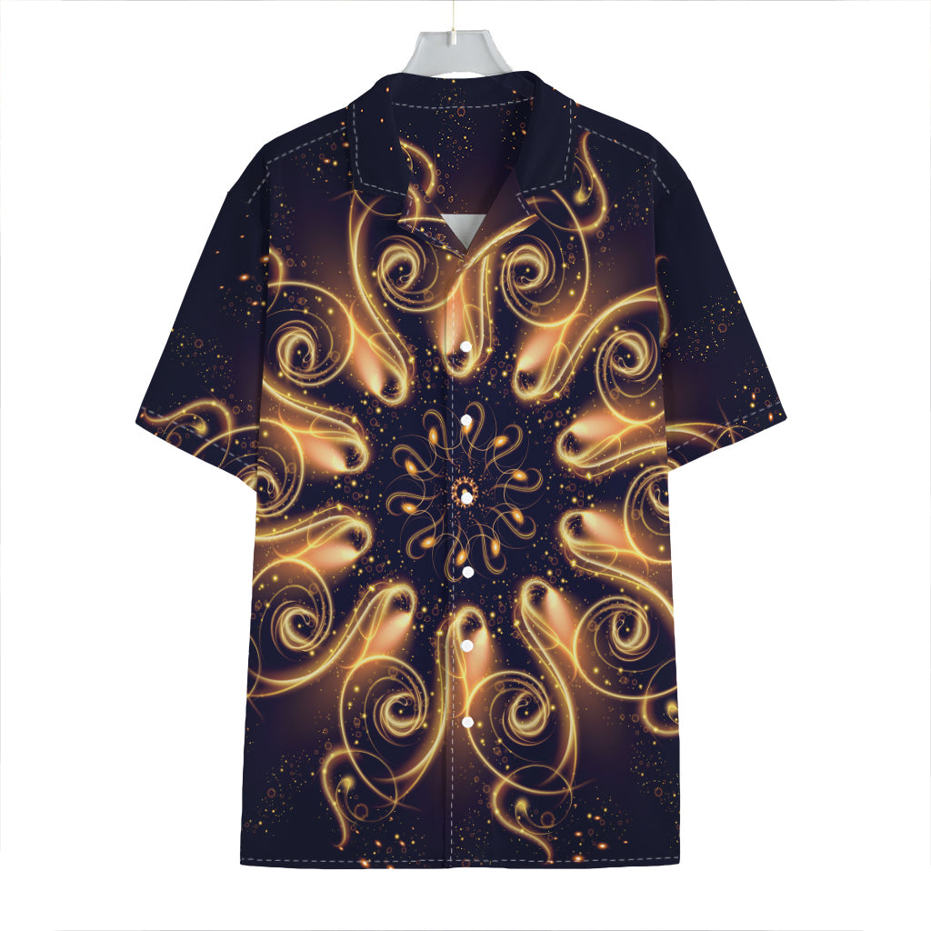 Light Fractal Print Hawaiian Shirt