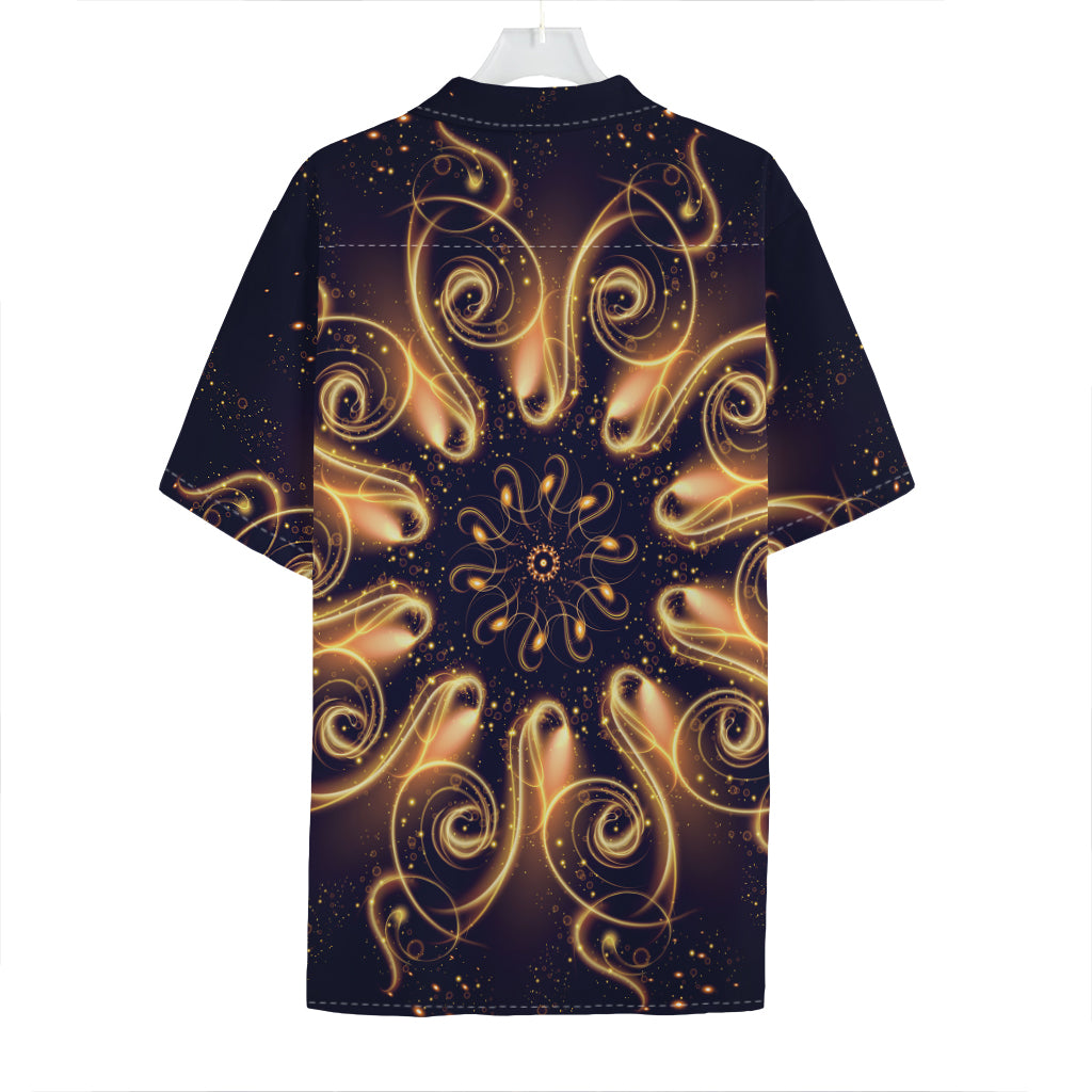 Light Fractal Print Hawaiian Shirt