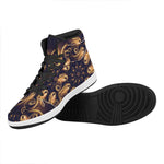 Light Fractal Print High Top Leather Sneakers
