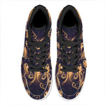 Light Fractal Print High Top Leather Sneakers
