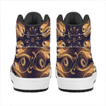 Light Fractal Print High Top Leather Sneakers