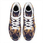 Light Fractal Print High Top Leather Sneakers