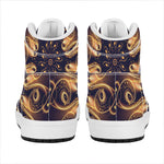 Light Fractal Print High Top Leather Sneakers