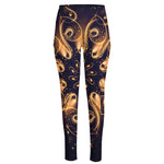 Light Fractal Print High-Waisted Pocket Leggings