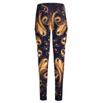 Light Fractal Print High-Waisted Pocket Leggings