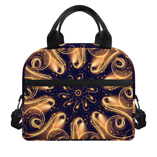 Light Fractal Print Insulated Lunch Bag