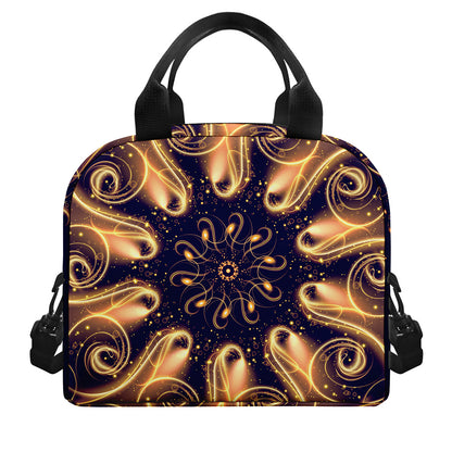 Light Fractal Print Insulated Lunch Bag