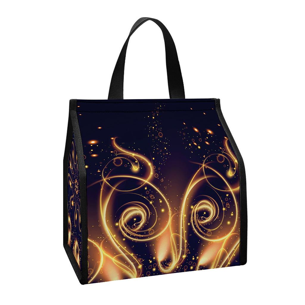Light Fractal Print Insulated Lunch Tote