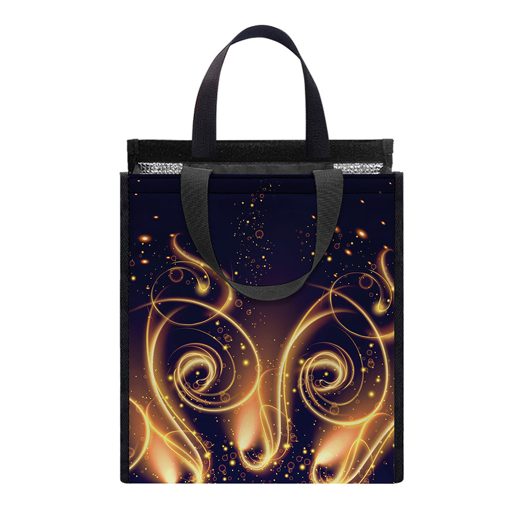 Light Fractal Print Insulated Lunch Tote