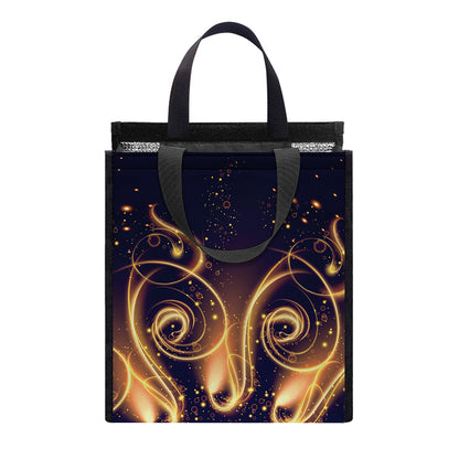 Light Fractal Print Insulated Lunch Tote