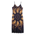 Light Fractal Print Jersey Midi Cami Dress