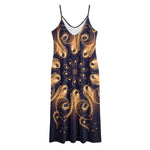 Light Fractal Print Jersey Midi Cami Dress