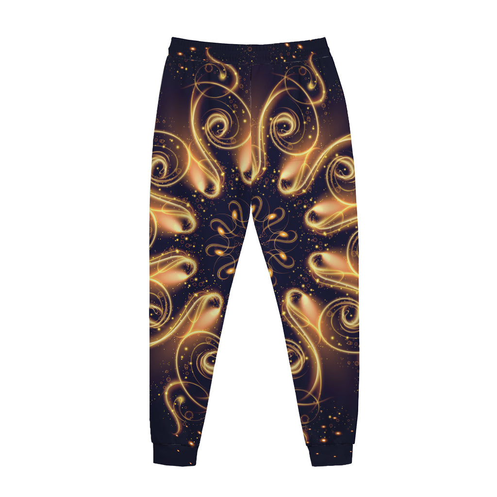 Light Fractal Print Jogger Pants
