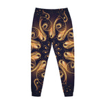 Light Fractal Print Jogger Pants