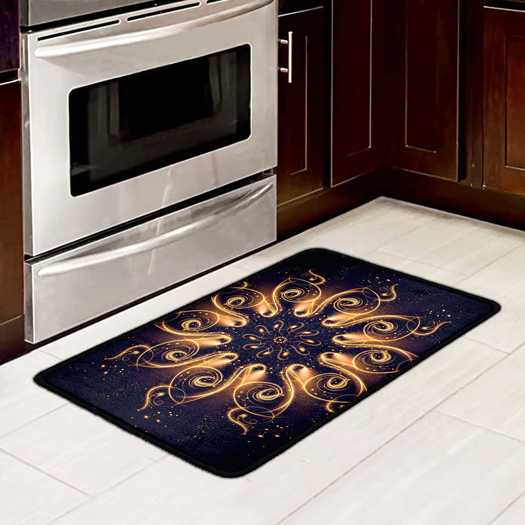 Light Fractal Print Kitchen Mat