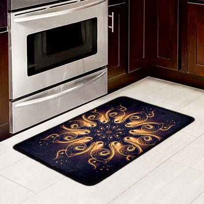 Light Fractal Print Kitchen Mat