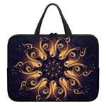 Light Fractal Print Laptop Sleeve With Handle