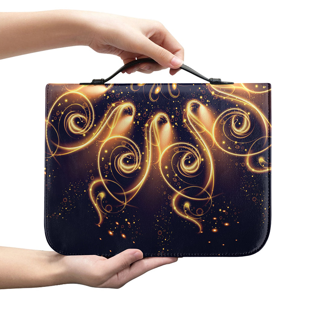 Light Fractal Print Leather Bible Cover