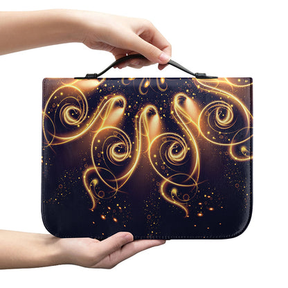 Light Fractal Print Leather Bible Cover