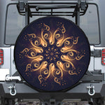 Light Fractal Print Leather Spare Tire Cover