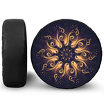 Light Fractal Print Leather Spare Tire Cover