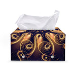 Light Fractal Print Leather Tissue Box Cover