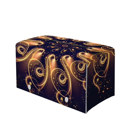 Light Fractal Print Leather Tissue Box Cover