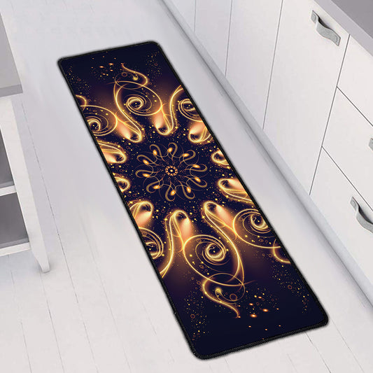Light Fractal Print Long Kitchen Mat