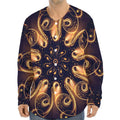 Light Fractal Print Long Sleeve Baseball Jersey