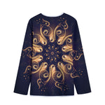 Light Fractal Print Long Sleeve Short Coat