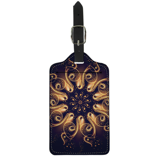 Light Fractal Print Luggage Tag