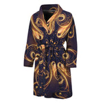 Light Fractal Print Men's Bathrobe