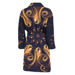 Light Fractal Print Men's Bathrobe