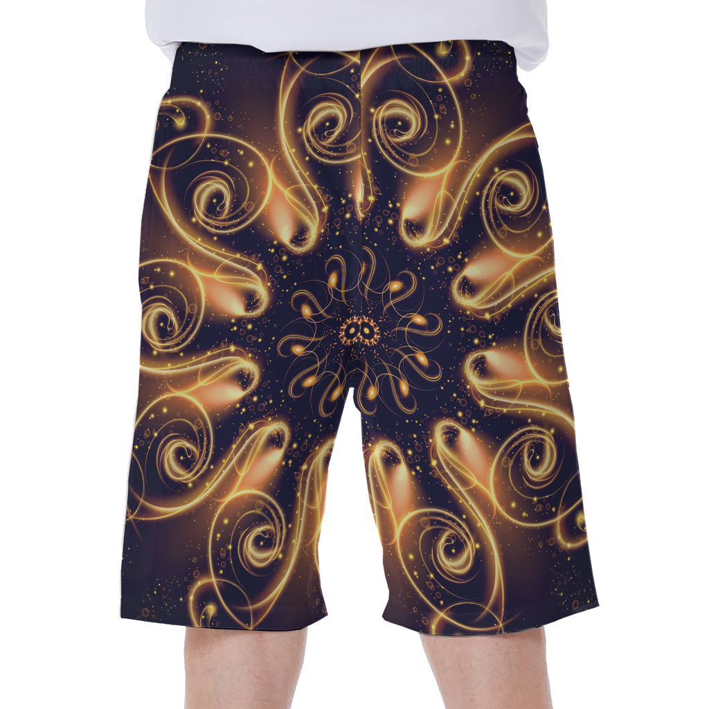 Light Fractal Print Men's Beach Shorts