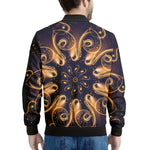 Light Fractal Print Men's Bomber Jacket