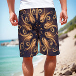 Light Fractal Print Men's Cargo Shorts