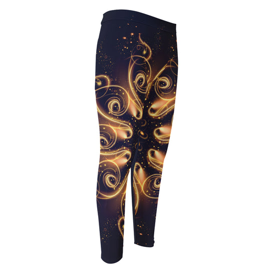 Light Fractal Print Men's Compression Pants