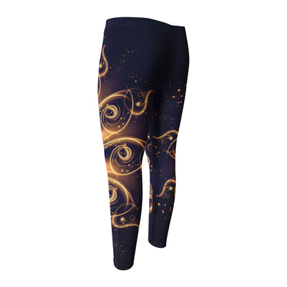 Light Fractal Print Men's Compression Pants