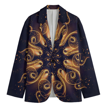 Light Fractal Print Men's Cotton Blazer