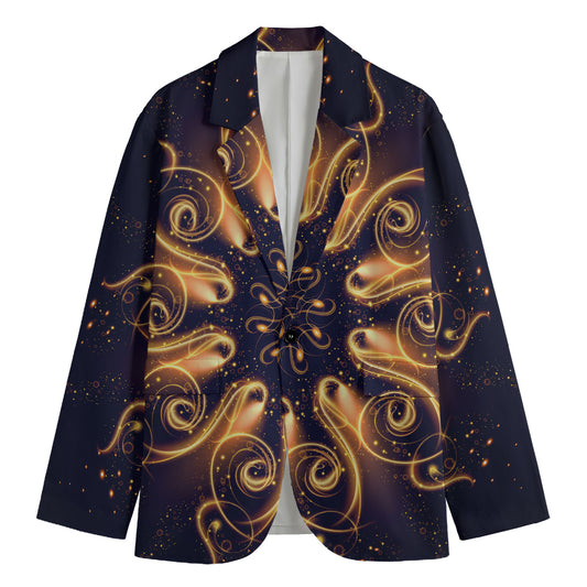 Light Fractal Print Men's Cotton Blazer