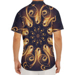 Light Fractal Print Men's Deep V-Neck Shirt